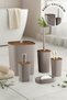 Sapphire Mink Wood Patterned Striped Bathroom Set 5 Pieces Plastic - 6