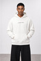 Men's Essentials Embroidered Oversize Hoodie Ecru - 3
