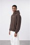 Men's Essentials Embroidered Oversize Hoodie Brown - 4