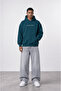 Men's Essentials Embroidered Oversize Hoodie Emerald - 4