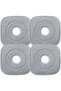 4-Pack Reusable Microfiber Mop Pads, 9" Square Washable Replacement Heads, Compatible with Spin Mops
