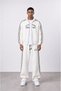 Men's Essentials Stripe Detailed Doubleface Tracksuit Set Ecru