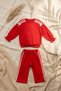 Red and White Striped Ribbon Detailed Baby Girl and Child Cotton Tracksuit Set - Soft Textured Two-Piece - 2