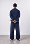 Men's Ffb Stripe Detailed Doubleface Tracksuit Set Navy Blue - 3