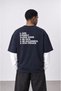 Men's Double Sleeve Oversize Sweatshirt Navy Blue
