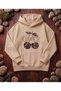 Women's Leopard Cherry Print Oversized Hooded Sweatshirt