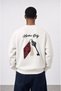 Men's Members Only Printed Oversize Sweatshirt Ecru