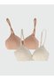 Lcw Young Beige Wire-Free Unpadded First Bra 2-Pack