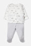 Organic Interlock Pajama Set with Booties, 2 Pieces (Organic Dream) Gray