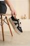 Women's Suede Thick Platform Sole Sneaker Double Stripe Lace-Up Comfortable Walking and Casual Sports Shoes Retro Stylish Sneaker - 3