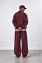 Men's Ffb Stripe Detailed Doubleface Tracksuit Set Claret Red - 3