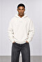 Men's Da Vinci Print Detailed Oversize Hoodie Ecru - 2