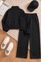 Children's New Bowknot 100% Cotton Long Sleeve Half-Zip Sweatshirt-Sweatpants (3-12 Years) - 2