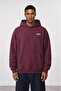 Men's Absofuckinlutely Printed Oversize Hoodie Claret Red - 2
