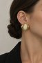 Gold Cream Stone Earrings