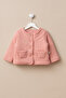 Children's Embroidered Double Layer Lined Fiber-Filled Quilted Jacket Buttoned Cardigan Coat