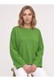 Women's 100% Cotton Crew Neck Long Sleeve T-Shirt Green - 2