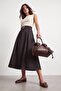Gold buckle detailed denim skirt - 2