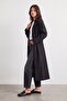 Long trench coat with open collar and belt - 2