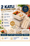 2-Tier Compartmented Lunch Box / Nutrition Container (900ml) - with Spoon and Fork Set, Leak-Proof and Bpa-Free - 2