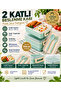 2-Tier Compartmented Lunch Box / Nutrition Container (900ml) - with Spoon and Fork Set, Leak-Proof and Bpa-Free - 2