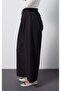 Women's Black Premium Elasticated Loose-Fit Poplin Trousers 32012
