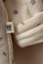Children's Embroidered Double Layer Lined Fiber-Filled Quilted Jacket Buttoned Cardigan Coat - 4