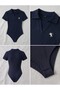 Polo Collar Lycra Flexible Snap Fastener Premium Bodysuit - 2