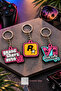 Gta 6 Vi 3-Piece Keychain Set - Gta Vi, Rockstar, and Vice City Designed 3D Printed Keychain Bag Ornament Charm