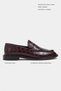 Vega Burgundy Waterway Crocodile Leather Penny Band Detail Flat Sole Women's Loafer - 2