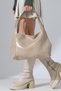 Beige Women's Large Shoulder Bag Premium Faux Leather Spacious and Convenient Stylish Daily Tote Bag - 6