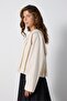 Women's Stone Premium Pleated Detailed Short Lined Trench Coat 32007 - 2