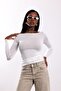 White Boat Neck Transparent Blouse 25187 - 2