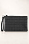 Faux Leather Hand Bag, Stylish Wrist Strap Zippered Portfolio Multi-Purpose Cosmetic Wallet and Hand Wrist Bag