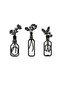 Vase-Shaped Three-Piece Wooden Tabletop, Black Wall Decor, Modern Ornament, Vase 40X15 cm - 6