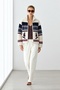 Ecru Ski Patterned Fleece Jacket 22865 - 3