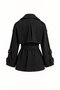 New Season Imported Premium Quality Belted Double Breasted Collar Midi Oversize Cashmere Coat - 2