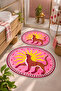 Digital Non-Slip Washable Tiger Tiger Double Oval Bath Mat Bathroom Rug Bathroom Decor 40X60+60X90 cm