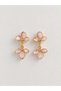 Pink Dangle Flower Earrings - 2