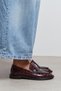 Vega Burgundy Waterway Crocodile Leather Penny Band Detail Flat Sole Women's Loafer - 3