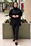 Square Patterned Mercerized Combination Tunic with Sleeves - 3
