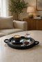 Velmio 6-Piece Round - Patterned Coffee Presentation Tray Black - 2
