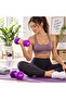 3KG Hex Dumbbell Pair – Vinyl Coated Hand Weights for Home Gym, Strength Training, Fitness, Aerobics & Workout – Purple - 2