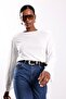 Ecru Padded Long Sleeve T-Shirt 0216 - 4