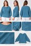 Women's Italian Style Oversized Knitwear Blouse with Bat Sleeves and Side Slits with Pocket Detail - 6