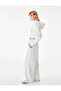 Ruffled Long Sleeve Hooded Crop Sweatshirt with Corset Detail and Zipper - 3