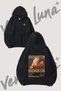 Badminton Shuttlecock Design Back Printed Black Hooded Sweatshirt