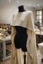 Beige Satin Bridal Cape 150 cm |   Beige Satin Evening Dress Cape |   Long Bridal Cape |   Elegant Wedding Cape 35(Front)X40(Back)X150(Side)Cm - 4