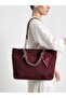 Luxury Suede Women's Shoulder Bag with Chain and Shawl Detail - 7