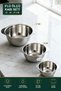 Stainless Steel Mixing Bowl Set of 3 1500-1850-2400 ml Dough and Salad Bowl